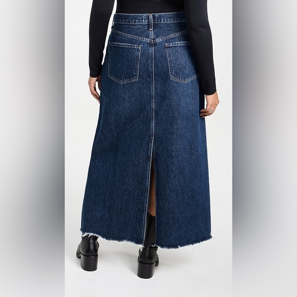 AGOLDE Hilla A-Line Maxi Long Denim Skirt - Pathway - Sz 26 NWT - Picture 2 of 13
